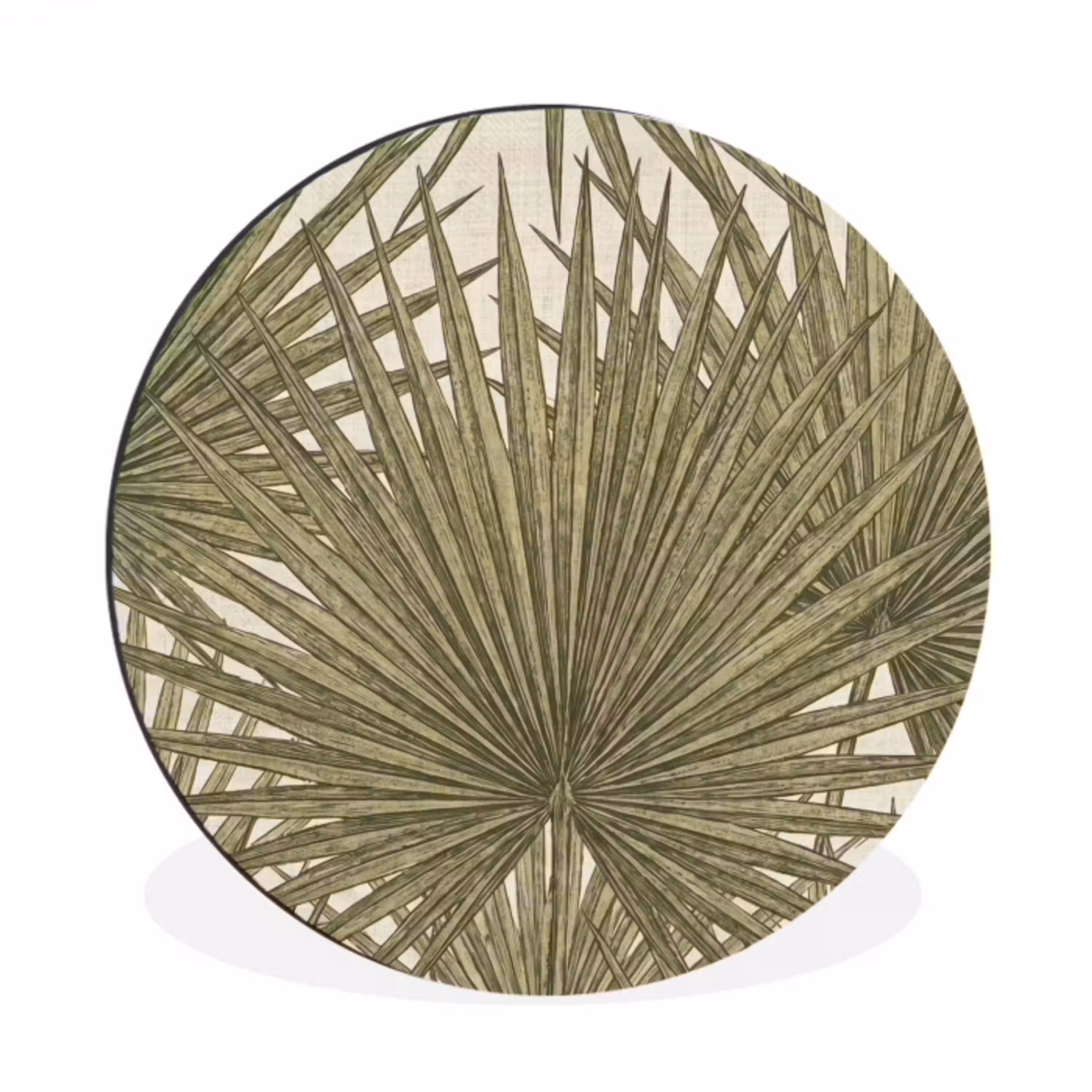 Blad - Tropisch - Patroon - Natuur - Groen Wandcirkel aluminium klein -3d