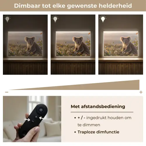 Koala - Bladeren - Ochtendlicht Light Box met batterij (Wandlamp) middel -USP_dimbaarNL