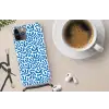 Koraal patroon - Wit - Blauw  - Zomer Hoesje iPhone 12 Pro met koord klein -oordop
