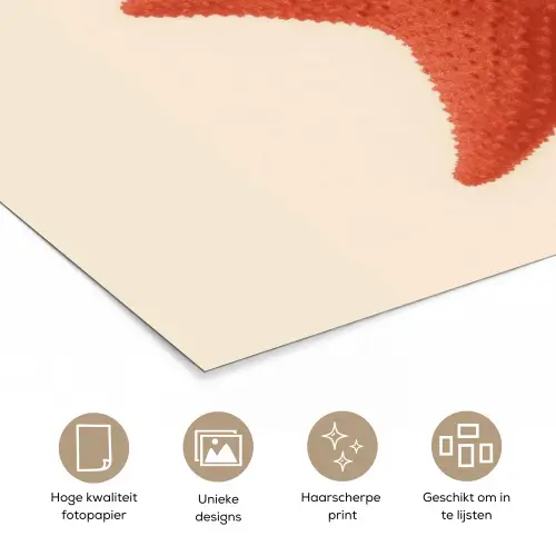 Zeester - Bobbels - Rood poster papier klein -closeup_NL
