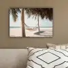 Hangmat - Palmbomen - Strand - Zee canvas 2cm klein -sfeer3
