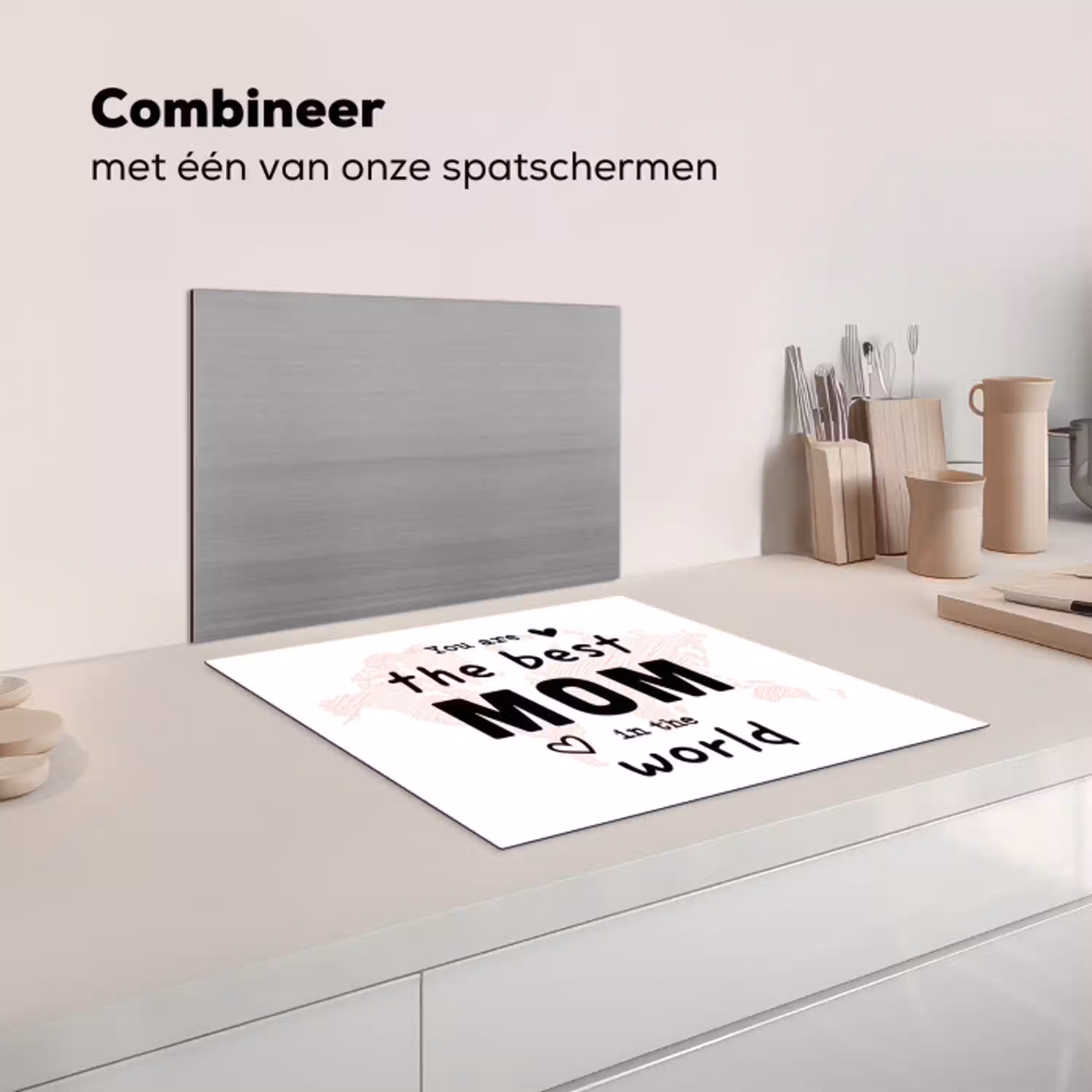 Quotes - You are the best mom in the world - Spreuken - Mama Inductie beschermer vinyl 3mm middel -wsfeer7_website