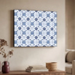 Patroon - Tegel - Blauw Textielframe zwart klein 947 -sfeer3