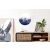 Marmer - Blauw - Marmerlook - Goud - Textuur Wandcirkel aluminium klein -kantoor
