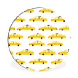 Taxi - Iconisch - Geel Wandcirkel aluminium klein 190 -3d