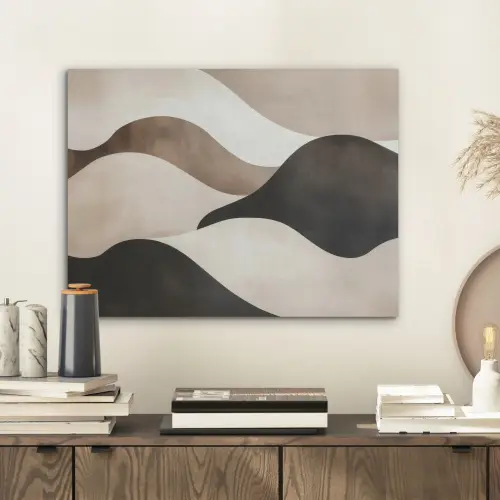 Golven - Abstract - Beige PET vilt klein -sfeer1