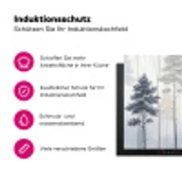 Bos - Bomen - Mist - Natuur - Illustratie - Grijs Inductie beschermer vinyl 3mm klein -zzzzzzz-lf-ups