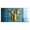 Kreeft - Geel - Blauw - Tegels Muismat XXL klein -3d_leeg
