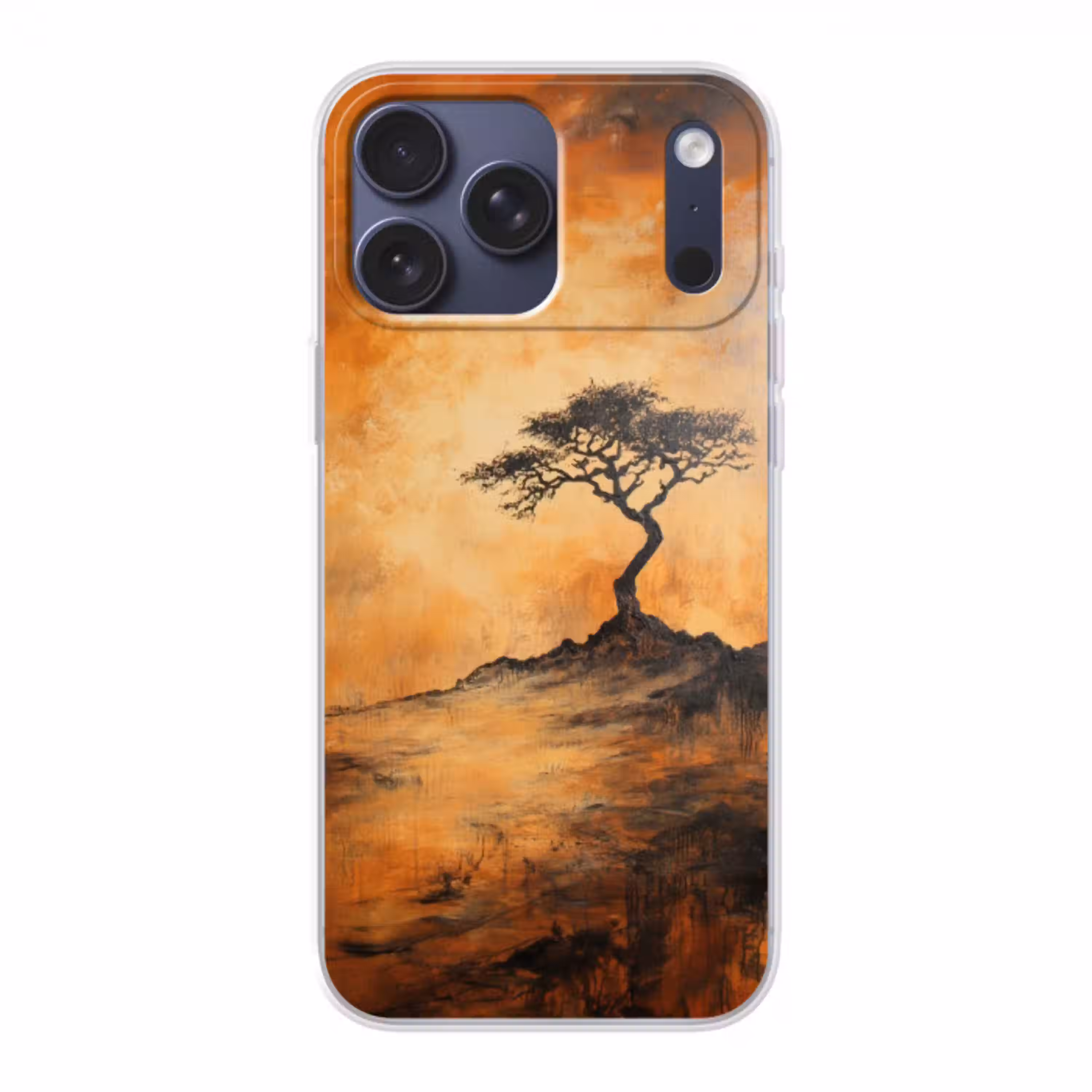 Boom - Landschap - Oranje Telefoonhoesje iPhone 17 Pro Max klein -3d