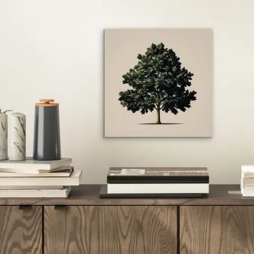 Eikenboom - Schaduw - Egaal aluminium wit klein -sfeer1