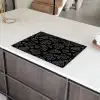 Lijnen - Wit - Zwart Inductie beschermer vinyl 3mm klein 276 -sfeer8