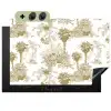 Oerwoud - Abstract - Beige Inductie beschemer met haakjes klein 777 -3d