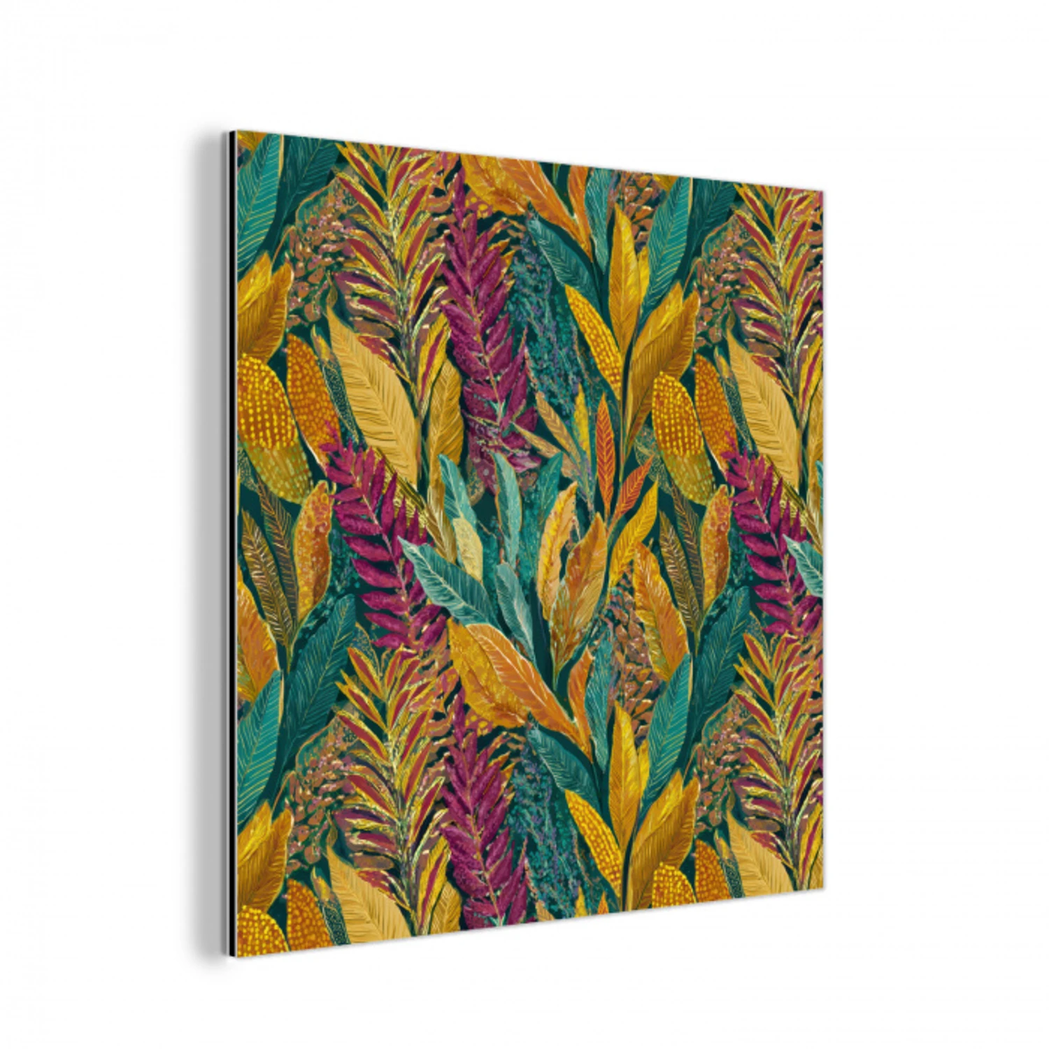 Tropische - Botanisch - Patroon - Kleurrijk - Exotisch aluminium wit klein 46 -3d
