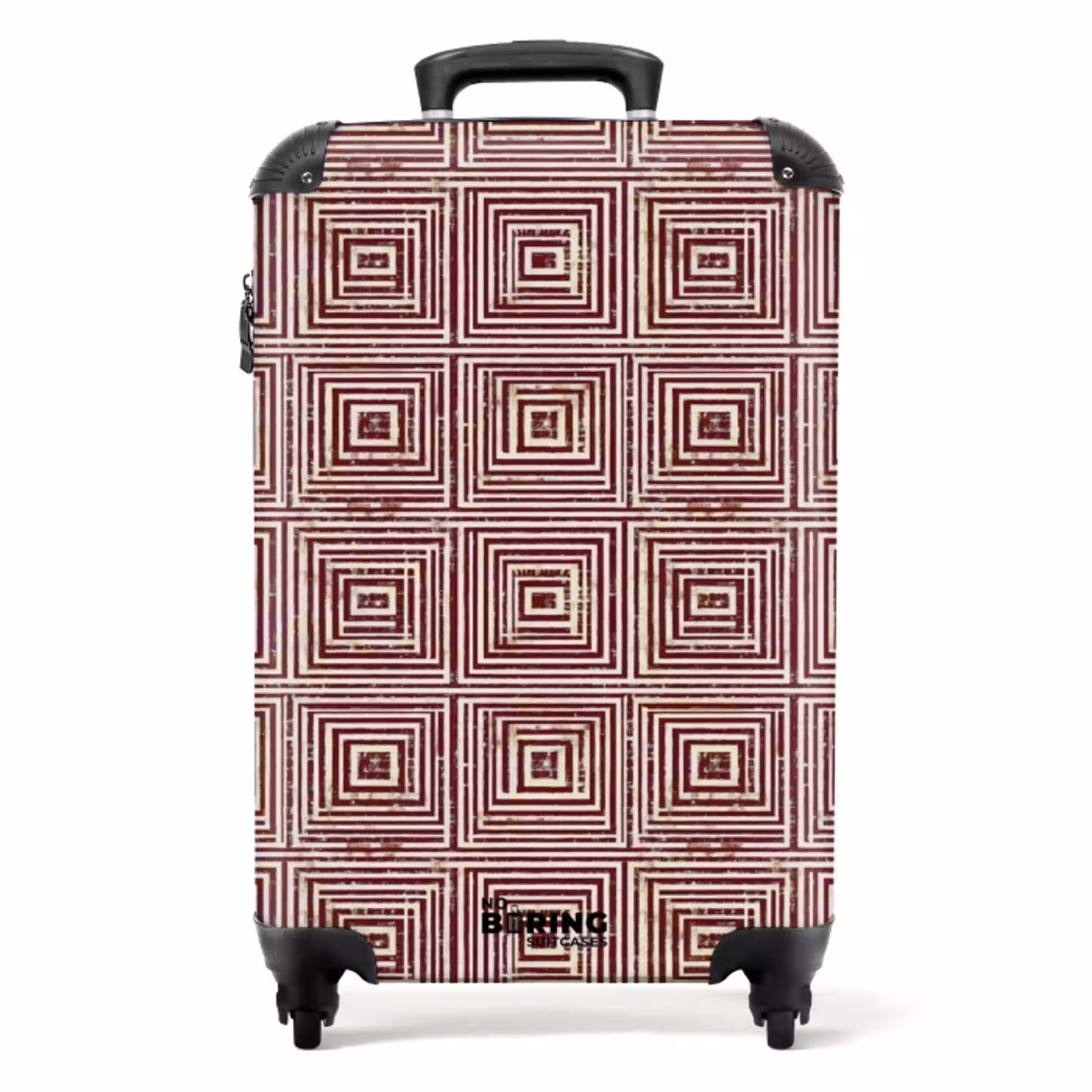 Geometrisch - Patroon - Rood NBS - Handbagage koffer - Volwassenen Unisex middel -productfoto_recht