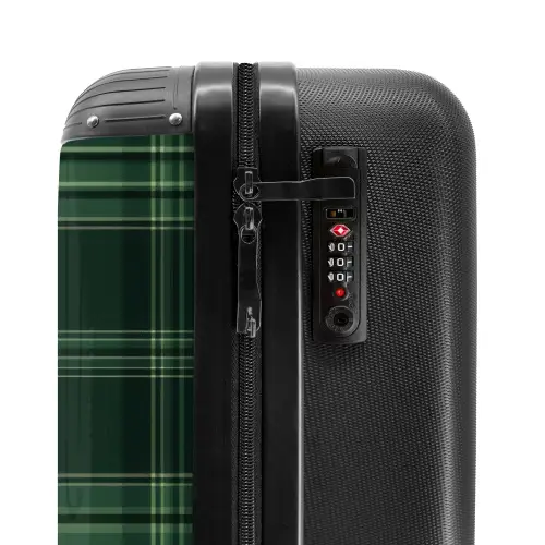 Klassiek geruit patroon in groene tinten NBS - Handbagage koffer - Unisex middel -slot