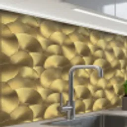 Modern - Cirkel - Goud keuken achterwand 2 middel 865 -zzzz3d_schuin