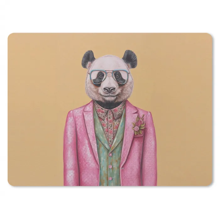 Panda - Pak - Zonnebril - Blauw muismat rubber klein -3d