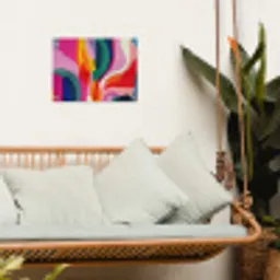 Vormen - Golvend - Abstract - Felroze tuinposter los doek klein -sfeer7