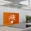 Vaas - Bloemen - Oranje keuken achterwand spatscherm klein -3d_schuin