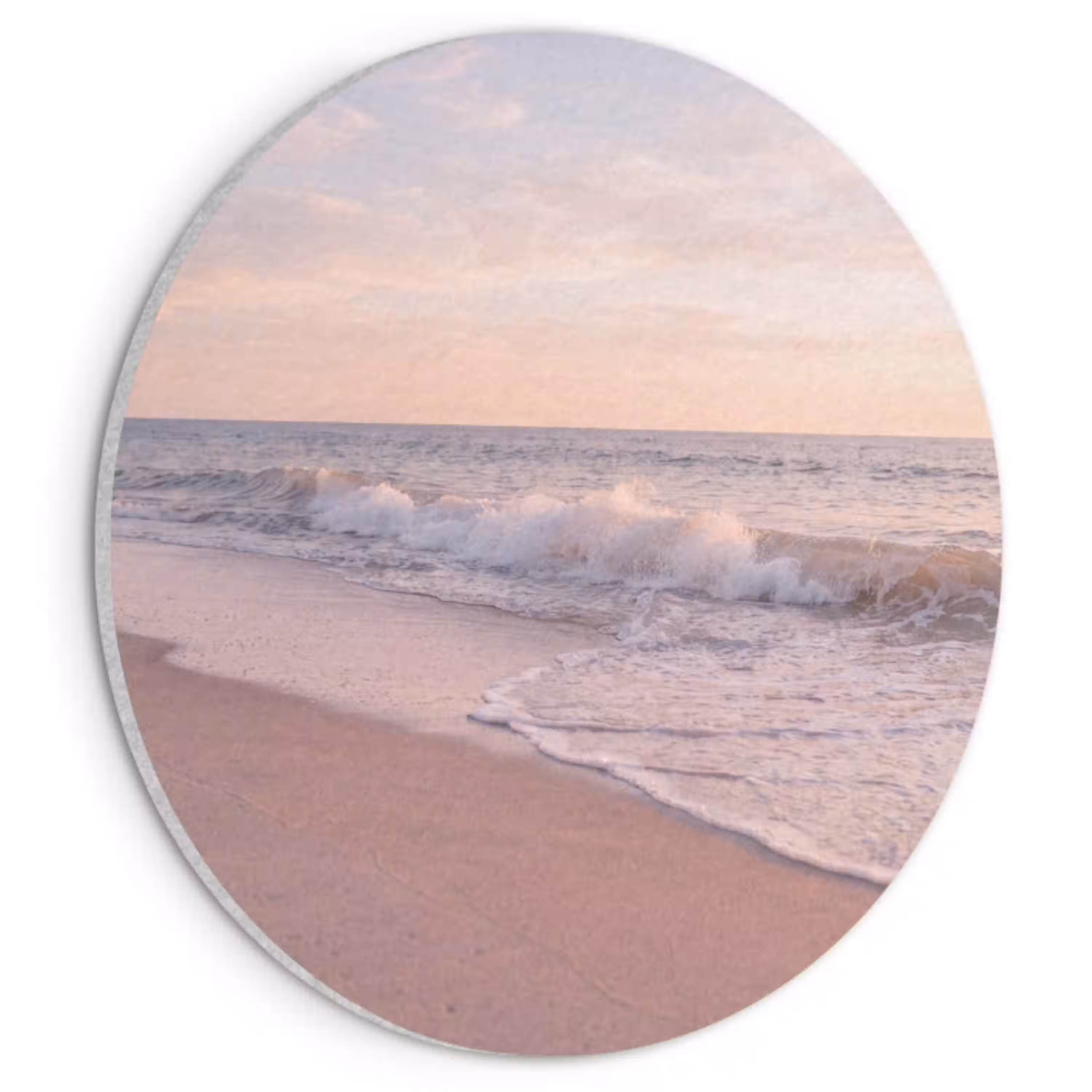 Strand - Zee - Golven - Natuur - Zonsondergang Akoestische PET Vilt - Rond klein -3d
