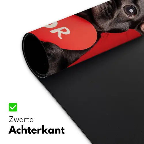 Amor - Hond  - Hartje - Rood Muismat XXL klein -sfeer2