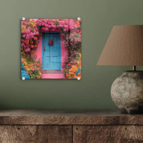 Bloemen - Deur - Roze plexiglas 5mm klein -sfeer3