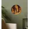 Tijger - Geschilderd - Oranje - Penseelstreken Wandcirkel plexiglas klein -sfeer3