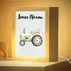 Vintage - Tractor - Pastel - Blauw Light Box met kabel (Kinderlampje) klein -zzzz_3d_website