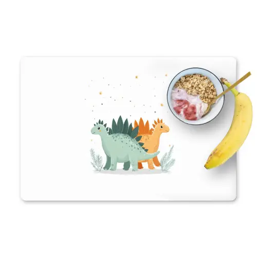 Planten - Sterren - Dinosaurussen - Oranje Placemat vinyl groot -zzzproduct_Kitchenyeah-website