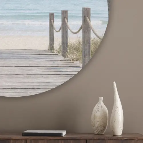 Palmbomen - Pad - Horizon Akoestische PET Vilt - Rond klein -sfeer5_closeup