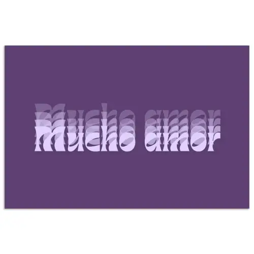 Mucho amor - Paars - Grafisch poster papier klein -3d