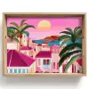 Stad - Roze - Palmbomen Dienblad Rechthoek middel -z3d_shopping