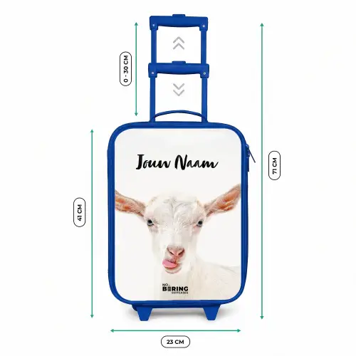 Geit die z'n Tong Uitsteekt Kinderkoffer - Blauw klein -productfoto_formaten