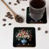 Hout - Vaas - Kleuren - Bloemen onderzetter kurk middel -sfeer2