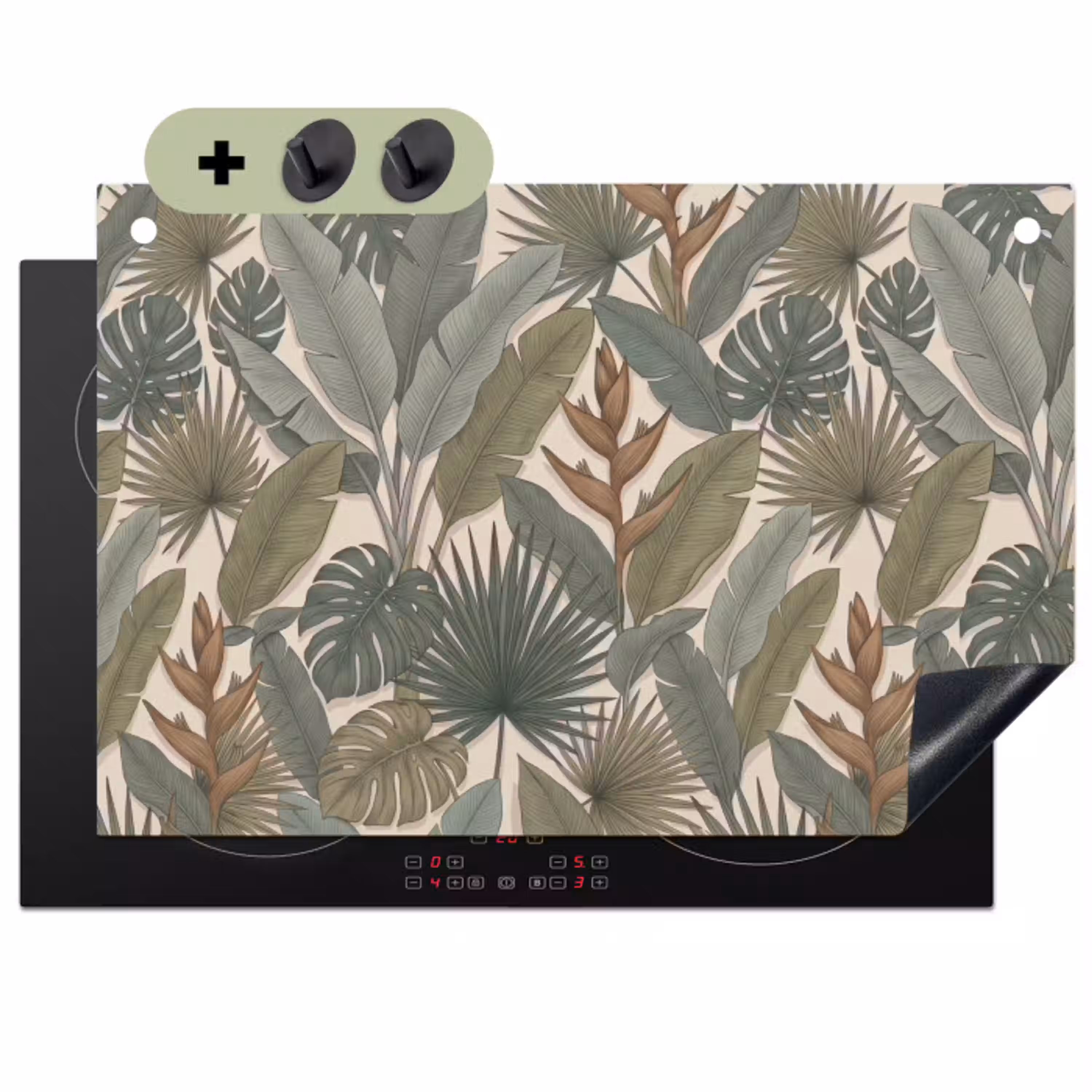 Planten - Tropisch - Natuur - Illustratie - Groen Inductie beschemer met haakjes klein -3d