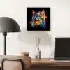 Kat - Graffiti - Kleurrijk - Wafel - Eten aluminium wit klein -sfeer5