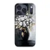 Bloemen - Wit - Vaas - Abstract Telefoonhoesje iPhone 17 Pro klein -3d