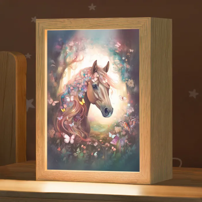 Paard - Natuur - Bloemen - Vlinders - Bos Light Box met kabel klein -zzz_3d_website