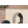Grafisch gebogen motief - Beige muismat rubber klein -closeup