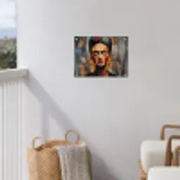 Portret - Vrouw - Bloemen tuinposter los doek klein -sfeer8