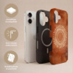 Abstract - Lijnen - Zonnestralen - Roodbruin Toughcase MagSafe Apple iPhone 17 klein -USP_Lagen_DE