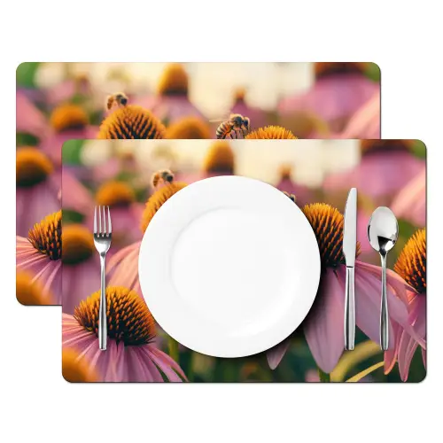 Bloemen - Paars - Bijen Placemat vinyl groot -zzsfeer2_Kitchenyeah-website