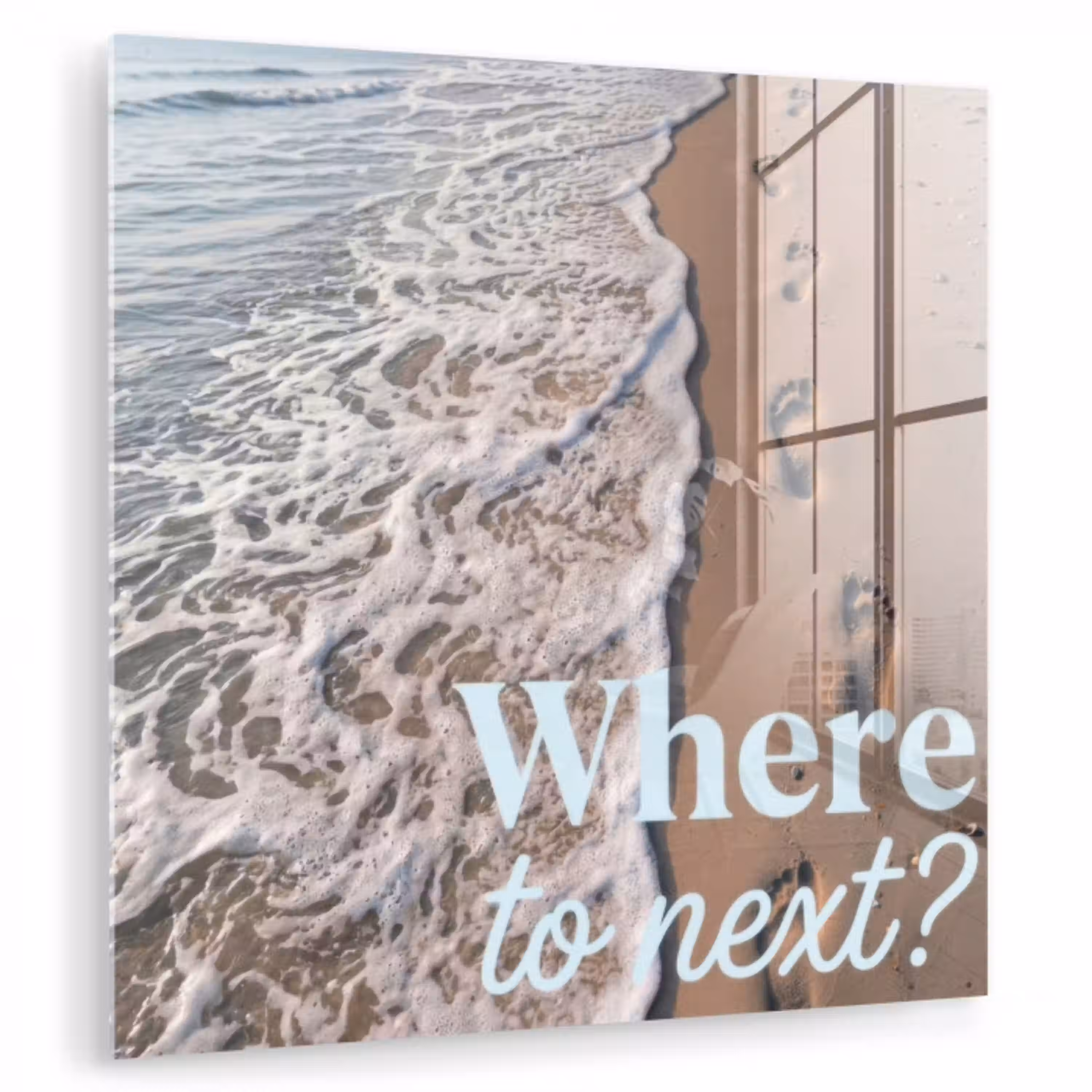 Where to next - Strand - Voetstappen plexiglas 5mm klein -zzzproduct_nieuw
