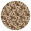 Warm - Bloemen - Groen - Rood Wandcirkel kunststof plaat 5mm dik klein 188 -3d