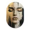 Abstract - Goud - Gezicht - Lippen Wandcirkel Ovaal Forex klein -3d
