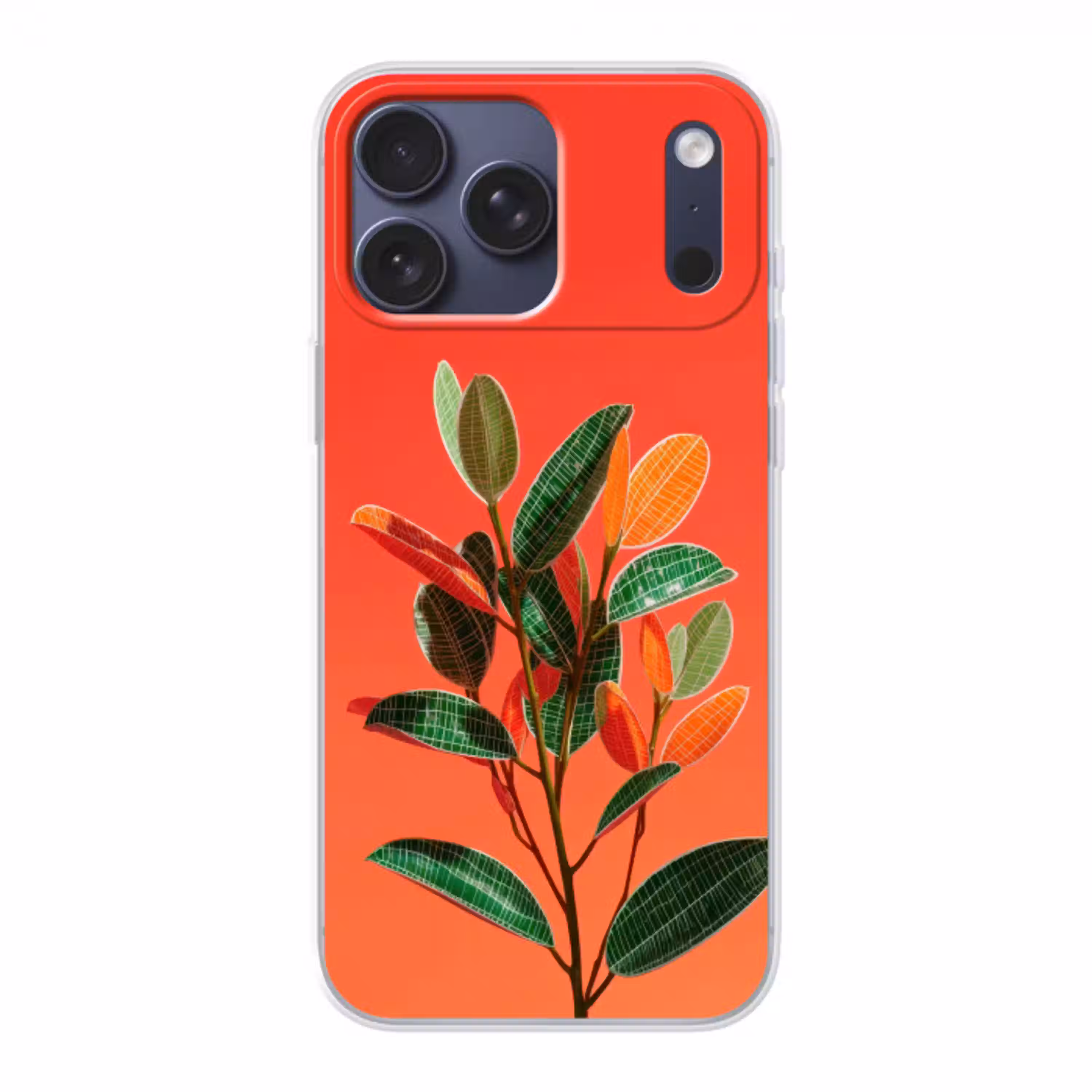 Bladeren - Nerven - Oranje - Structuur Telefoonhoesje iPhone 17 Pro Max klein -3d