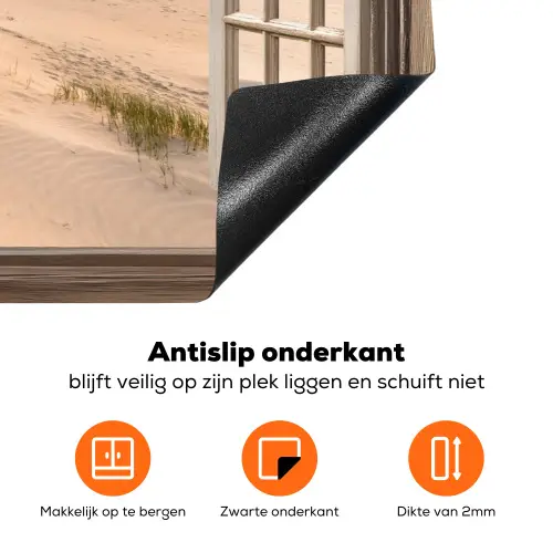 Doorkijk - Strand - Duinen - Natuur - Landschap Inductie beschermer vinyl 3mm klein -zzzzzzz-td-onderkant