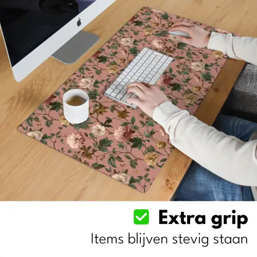 Bloemen - Klassiek - Roze Muismat XXL klein 681 -sfeer3