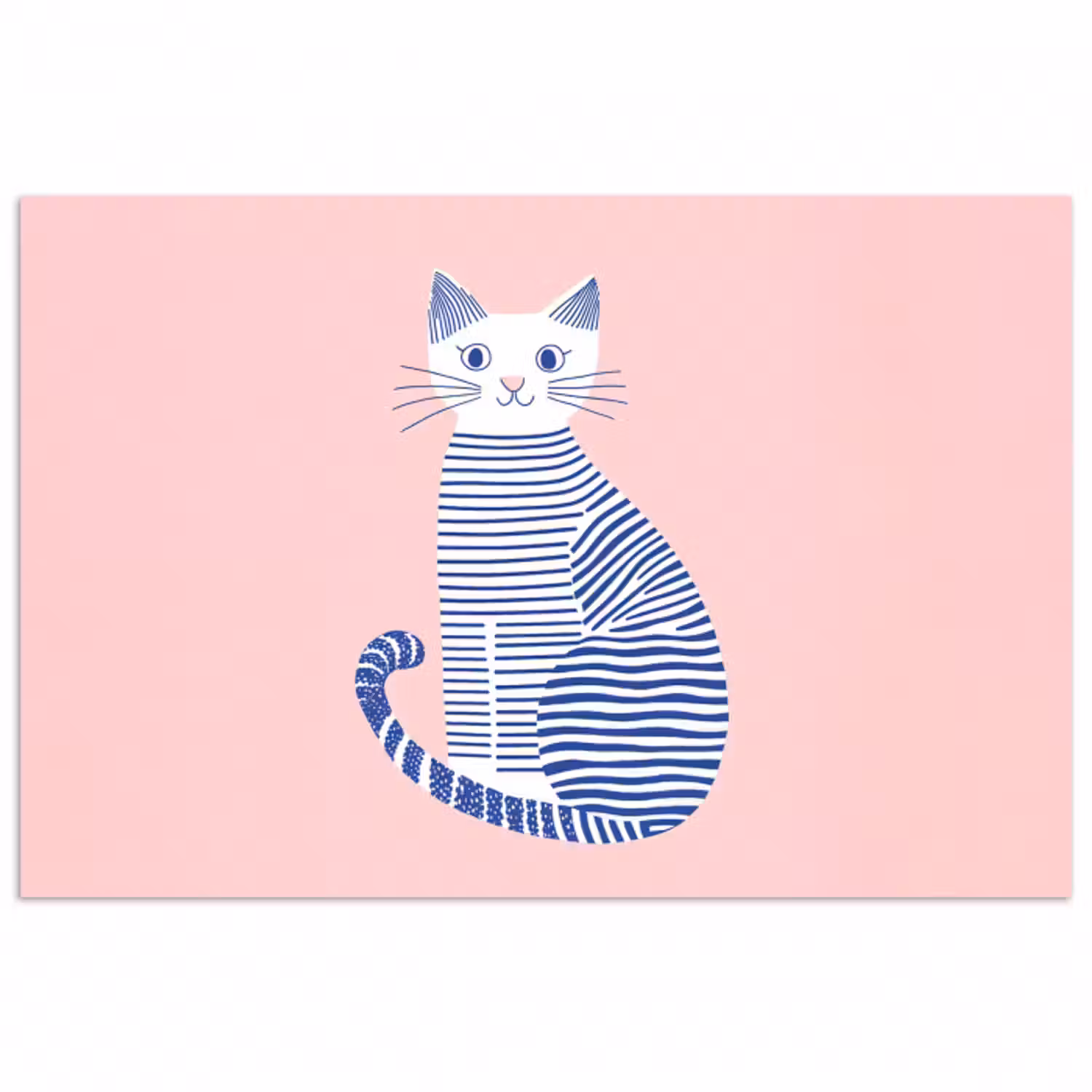 Poster - Katze - Illustration - Minimalistisch - Rosa