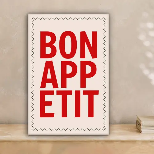 Blokletters - Rood - Kartelrand canvas 2cm klein -sfeer1